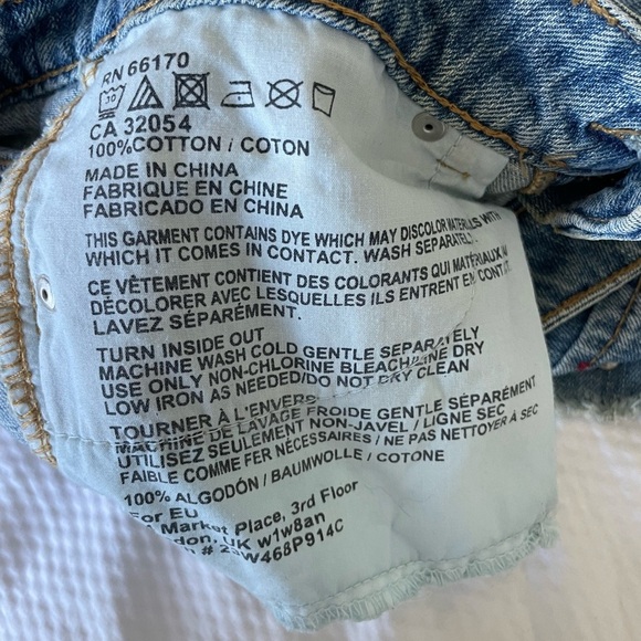 BDG Blue High Rise Distressed Jean Shorts with Studded Details - Picture 9 of 10